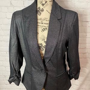 XOXO METALLIC THREE-QUARTER SLEEVE  BLAZER JACKET